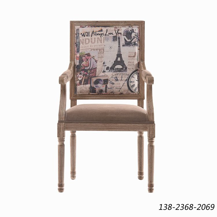 復(fù)古餐廳椅子，實(shí)木椅定制，西餐廳家具