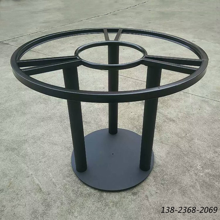 圓桌鑄鐵桌腳，烤漆圓盤腳，大圓桌桌腳