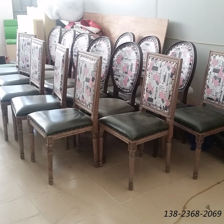 做舊復古椅子，實木餐廳餐椅，工業(yè)風椅子廠家