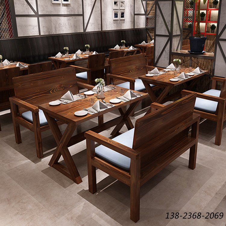 松木實(shí)木家具，漫咖啡款式桌椅，四人餐桌椅